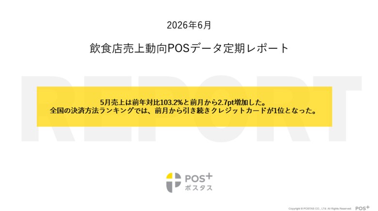 クラウド型モバイルPOSレジ「POS＋（ポスタス）」飲食店売上動向レポート2026年6月