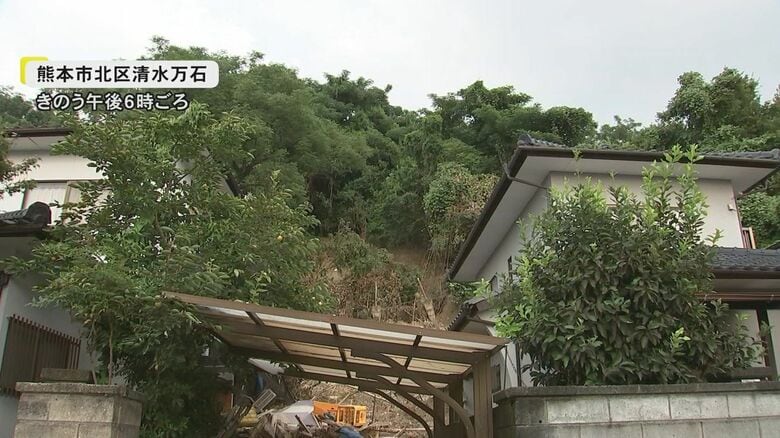 【記録的大雨】発災から1週間で熊本市が北区6世帯に新たに避難指示　住宅街の裏山が崩れる恐れ　私有地で土砂の撤去が出来ず｜FNNプライムオンライン
