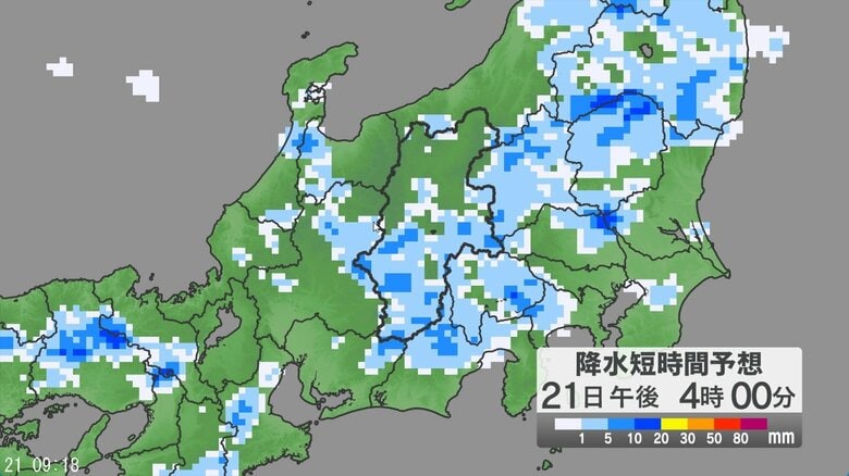 関東甲信地方では「警報級の大雨」の可能性　24時間予想降水量は関東地方北部・南部・甲信地方80ミリ（22日午前6時まで 多い所で）｜FNNプライムオンライン