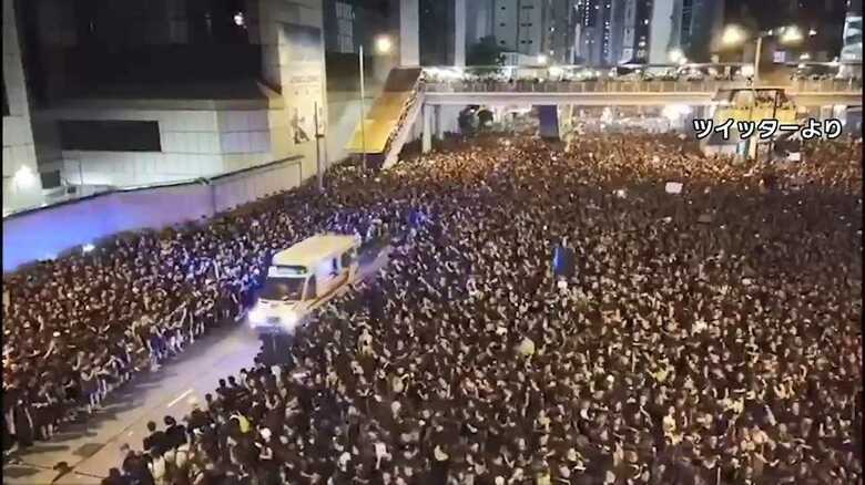 過去最大 香港200万人デモ  救急車に道ゆずる“親切動画”が拡散
