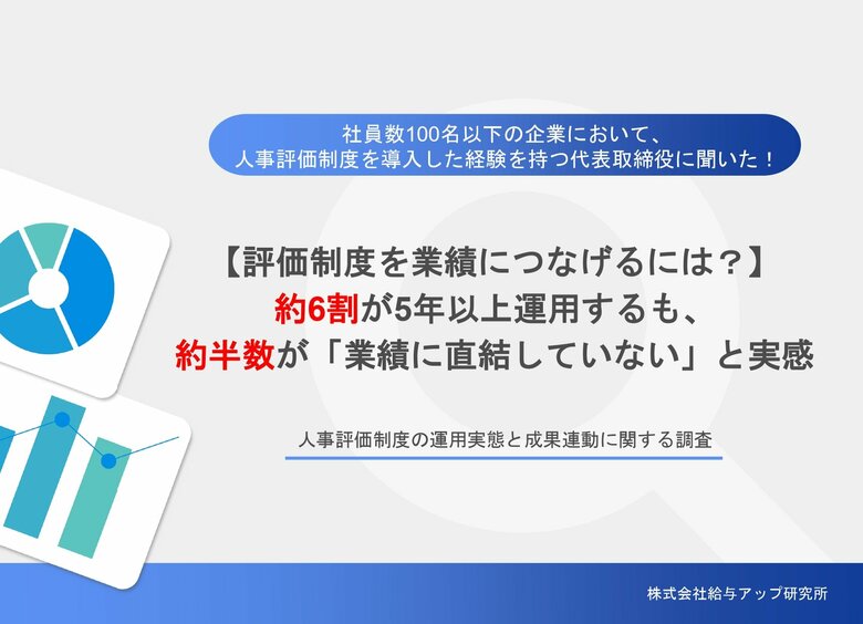 【調査】約半数の経営者が「評価制度は業績に直結していない」と実感