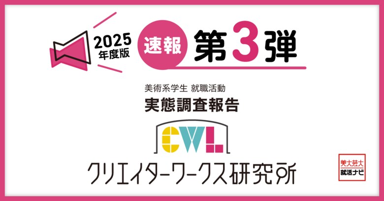 調査速報 第3弾!クリエイターワークス研究所【25年卒美術系学生就活実態調査】25卒学生のインターンシップ参加割合、前年を大幅に下回る結果に