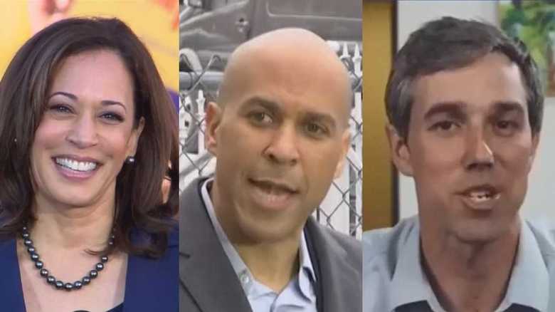 カマラ・ハリス上院議員(左)コーリー・ブーカー上院議員(中)ベト・オルーク前下院議員(右)