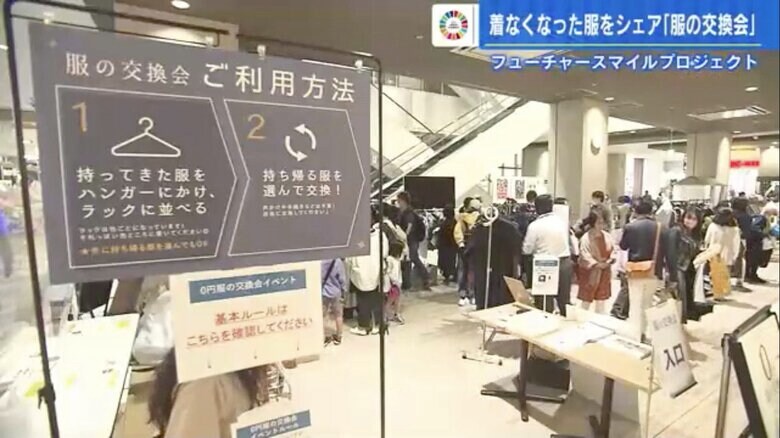 「服の交換会」の会場