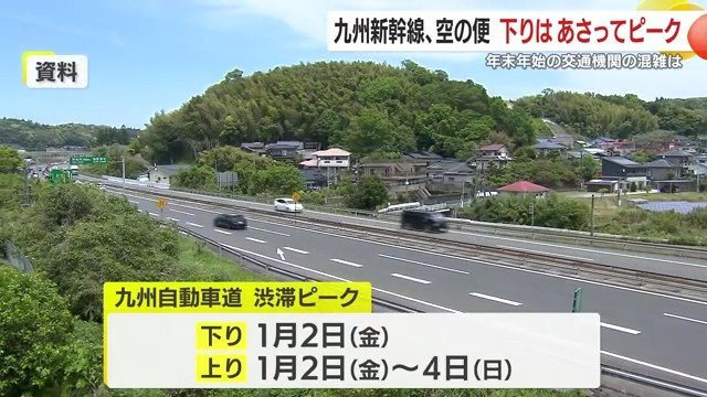 高速道路は1/2〜4が混雑と予想