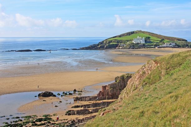 干潮時の様子（Burgh Island Hotel）