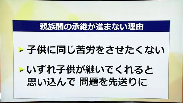 親族間で承継が進まない理由