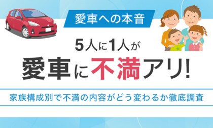 【愛車への本音】5人に1人が「愛車に不満アリ」！家族構成別で不満の内容がどう変わるか徹底調査