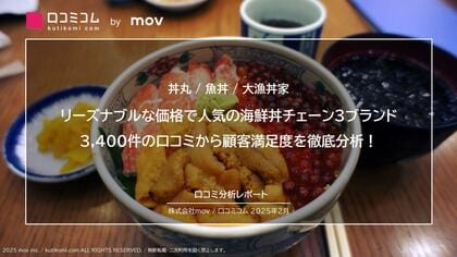 人気海鮮丼チェーン3ブランドの顧客満足度を約3,400件の口コミから徹底分析!