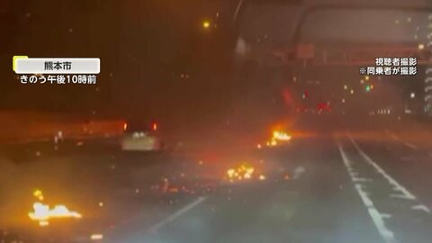 「燃えながら走っている」焼き芋トラックが荷台炎上のまま消防署へ　運転手「消火してもらうために消防署に…」　熊本市