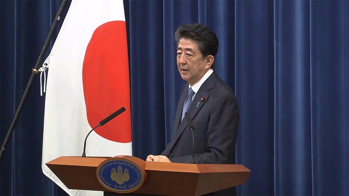 辞意を表明した安倍首相