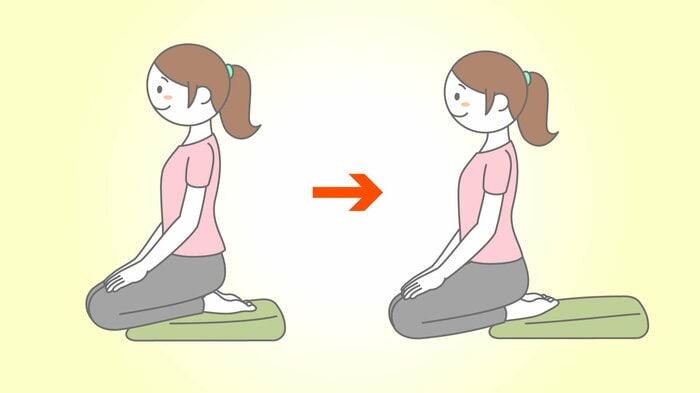 正座でかかとすねストレッチ