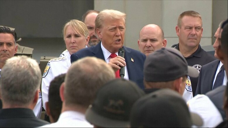 トランプ大統領　首都ワシントンに派遣した州兵らを激励「最高の首都になる」…一部の市民からは反発の声｜FNNプライムオンライン