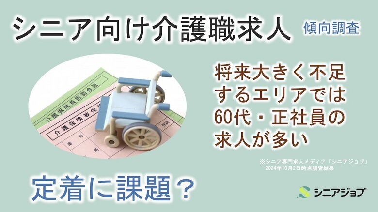介護職が将来大きく不足する都道府県では60代や正社員の求人が多い
