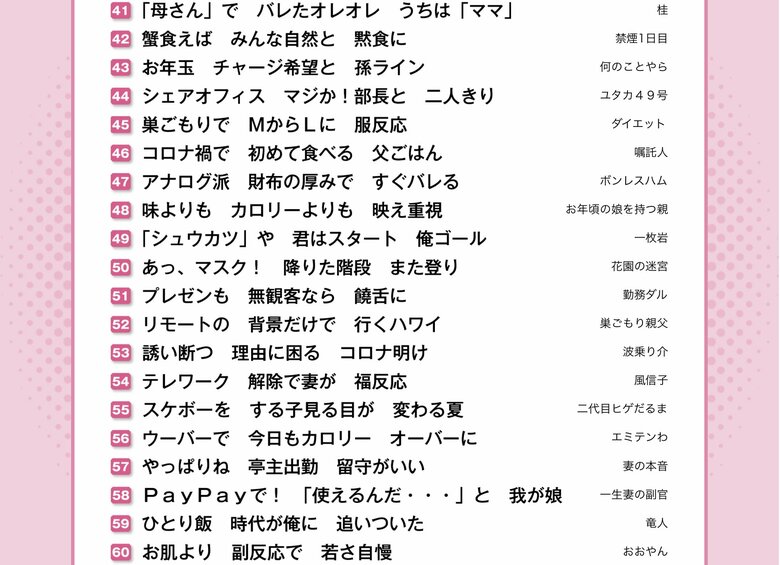 サラリーマン川柳“ベスト100”（提供：第一生命保険）