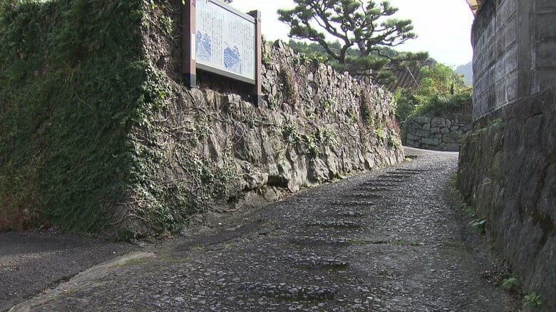 蹄が滑らないようにでこぼこした「馬車道」
