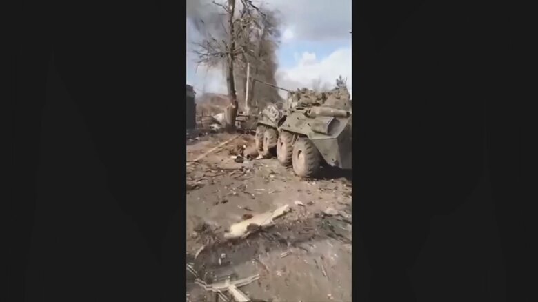 破壊されたロシア軍の車両（キエフ近郊 2月27日）