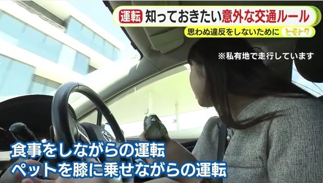 おにぎりを食べながらの運転（私有地でのデモ走行）
