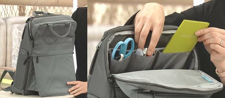 左：自立できる　右：中は引き出しのように仕切られている コクヨ「THIRD FIELD（15.6inch model）」2万900円