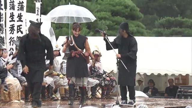 10回目の参加　雨の中での開催「会津まつり」