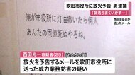 「灯油撒いたら何人同僚死ぬやろうね」吹田市役所を放火予告　男…