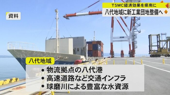 物流拠点となる八代港には大型のコンテナ船などが入港できる
