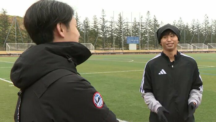 自主練習後、仙台放送のインタビューに答えてくれた郷家選手