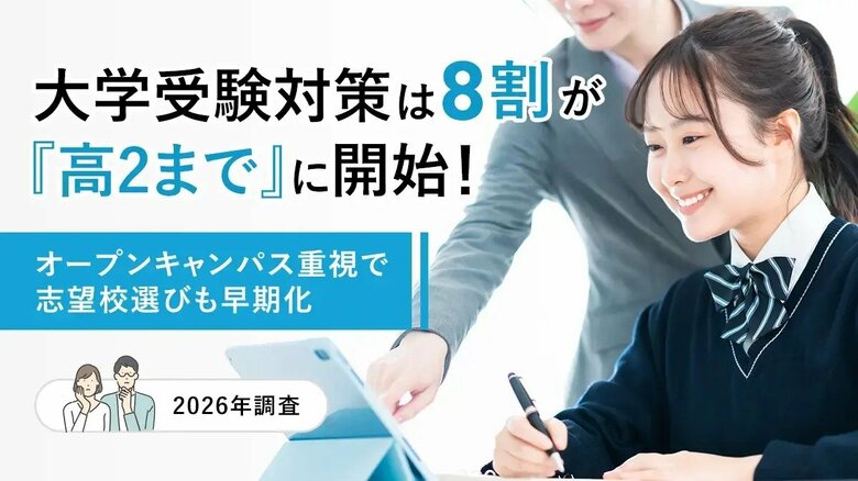 大学受験対策は8割が「高2まで」に開始！オープンキャンパス重視で志望校選びも早期化【2026年調査】