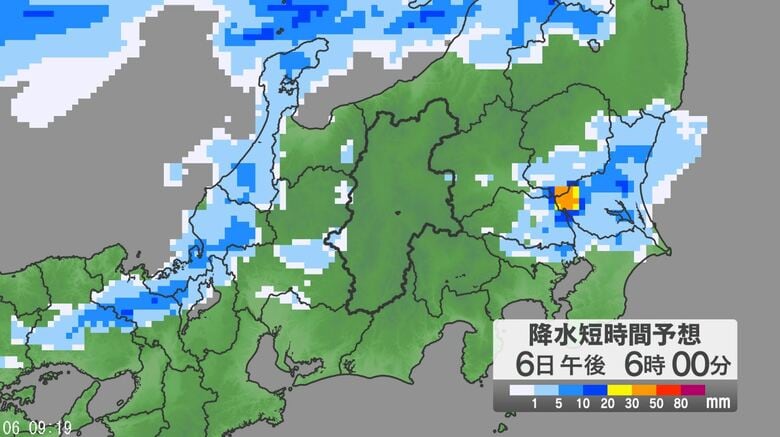 関東甲信地方で「警報級の大雨」の可能性　大気の状態が非常に不安定　24時間予想降水量は関東地方北部・南部80ミリ、甲信地方60ミリ（7日午前6時まで・多い所で）｜FNNプライムオンライン