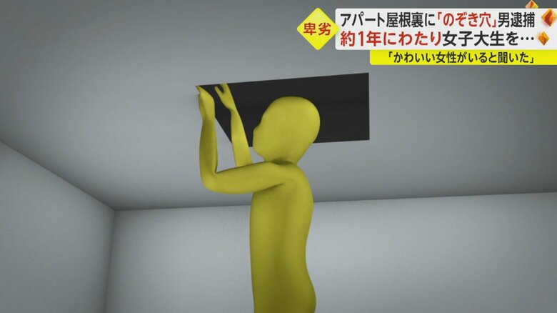 親族宅の風呂場から屋根裏にのぼる
