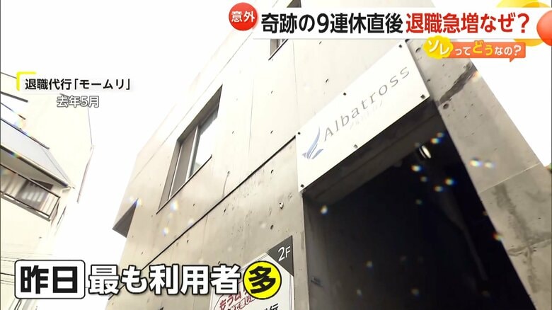 退職代行「モームリ」では、6日の利用者が最も多かった