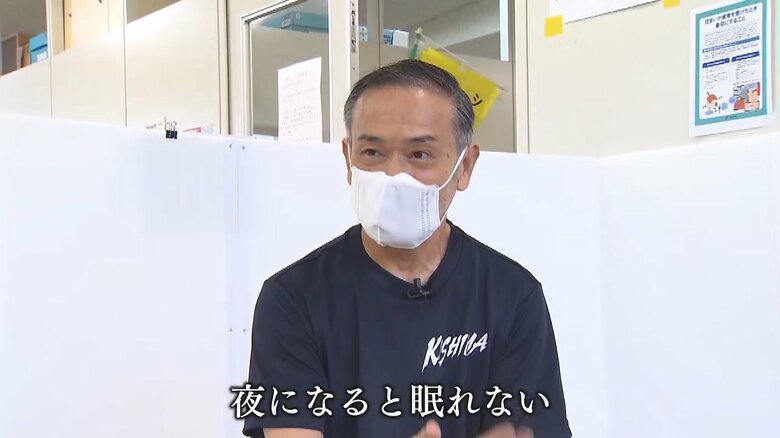 避難所での生活について語る平野文男さん