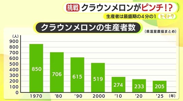 クラウンメロンの生産者数