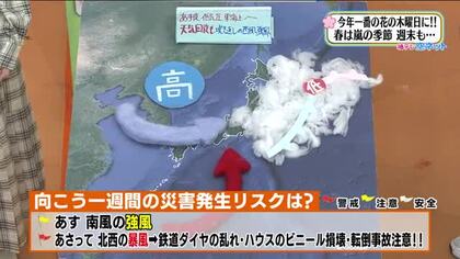 【福島県・4月10日の天気】10日は南風の強風　11日は北西の暴風　鉄道ダイヤ乱れる可能性も