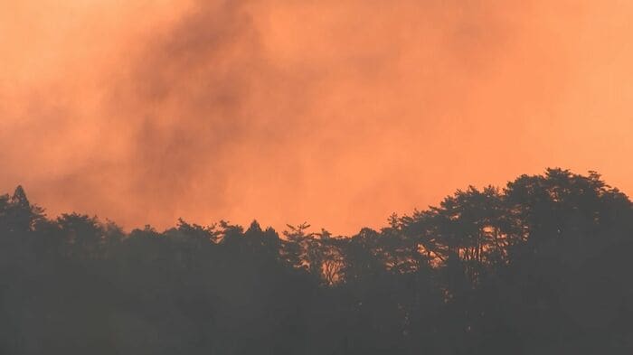 発生から7日目となった岩手・大船渡市の山火事