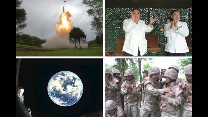 「火星18型」の発射を視察する金正恩総書記