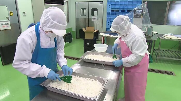 機械でみじん切り→急速冷凍 マルハ園芸
