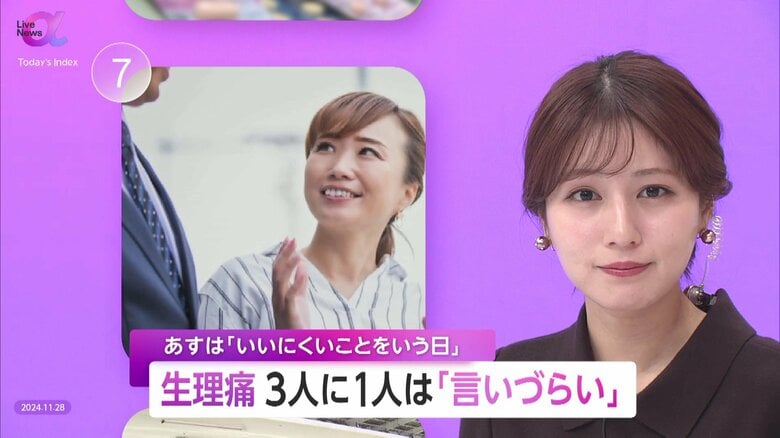 34.2%が生理痛など「言いづらい」　11月29日は“いいにくいことをいう日”　共感と理解へ…適切な治療で心身ともに負担軽減を｜FNNプライムオンライン