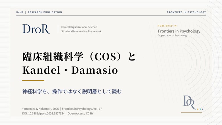 臨床組織科学（COS）とKandel・Damasio──神経科学を操作ではなく説明層として読む