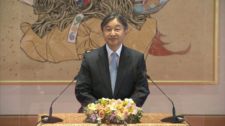天皇陛下は、62歳の誕生日を前に記者会見に臨まれた(21日 宮殿 長和殿 石橋の間)