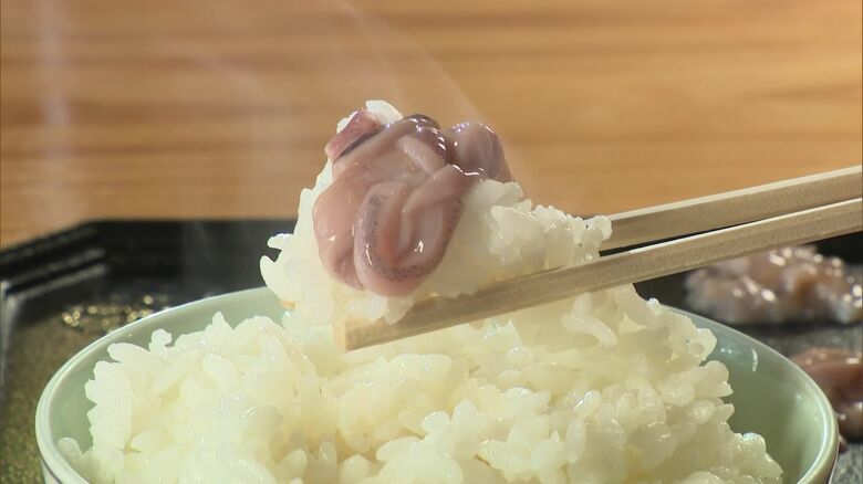 絶品の塩辛をコメと共に