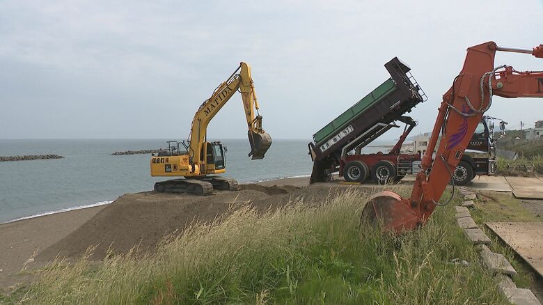砂浜の復旧工事