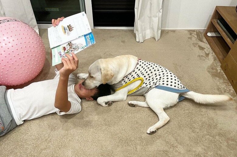 息子さん（次男）の勉強中に…