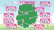 サクラの開花　水沢公園4月5日、石割桜4月7日など　岩手県内の予想　ウェザーニューズ
