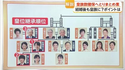 【解説】皇族数の確保、とりまとめ案　女性皇族の結婚後に身分を保持しても皇位継承順位は変わらず　夫や子供については“まだ”