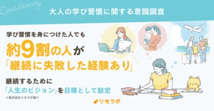 9割以上が「学習の継続に失敗した経験あり」|大人の学び直しに関する実態調査