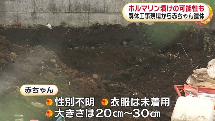 発見された赤ちゃんは性別不明で衣服は着用せず