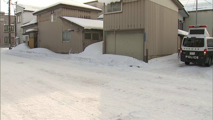 死亡ひき逃げ事件が発生した秋田・北秋田市の現場（2025年2月）