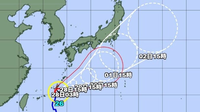台風26号の進路予想図　気象庁HPより