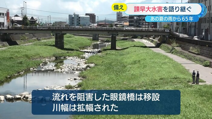 川幅が広げられた本明川